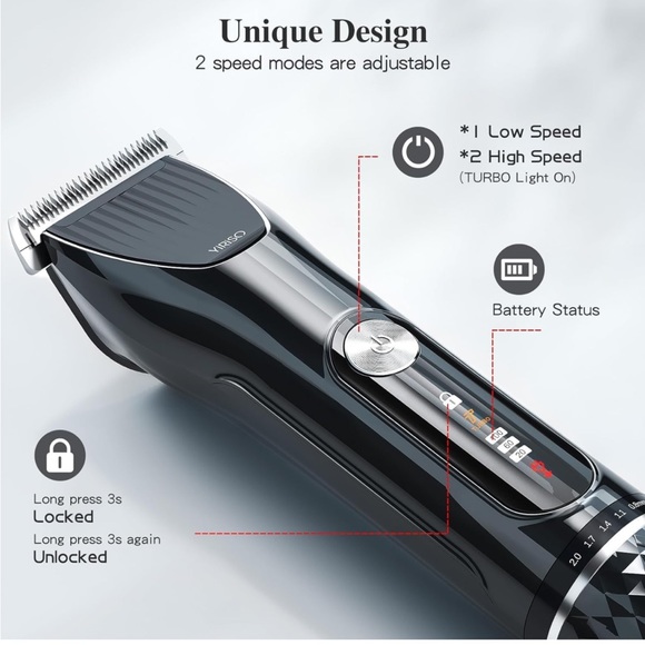 Beard Trimmer for Men, Men's Adjustable Hair Clipper Electric Razor Set - Picture 5 of 7